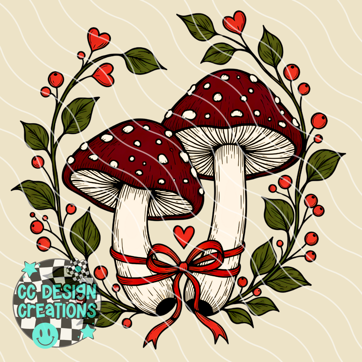 Mushroom Love PNG Digital Download