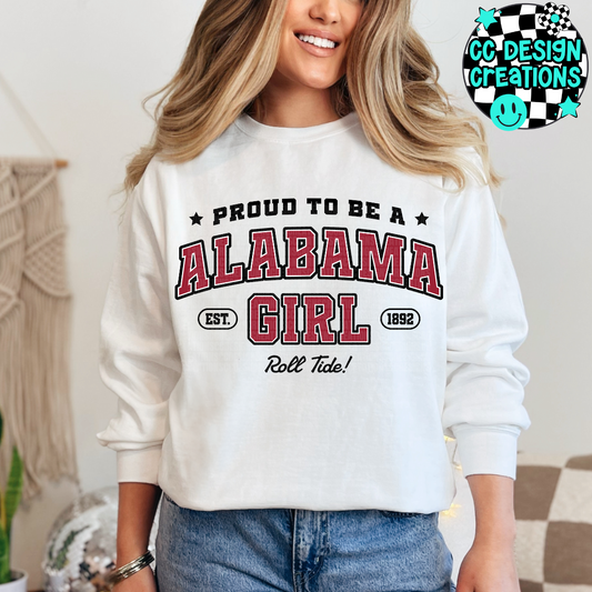 Proud To Be A Alabama Girl PNG Digital Download