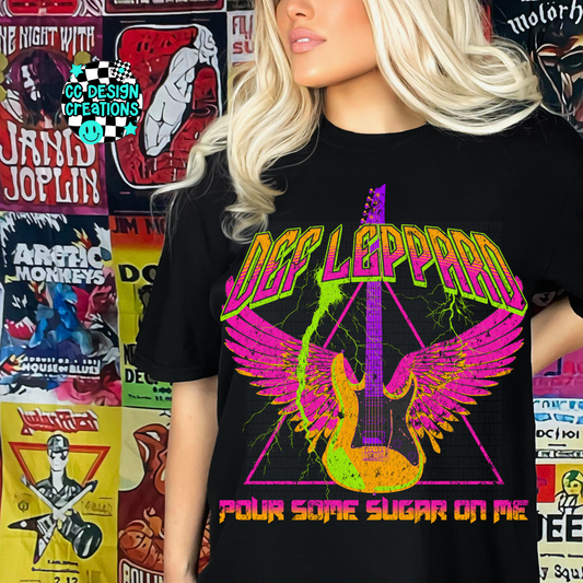 Neon Rocker Def Lep pard PNG Digital Download
