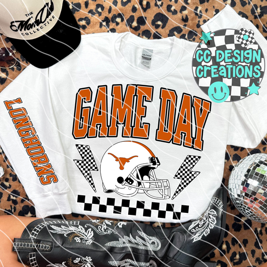 Longhorns Game Day Retro Football PNG Digital Download
