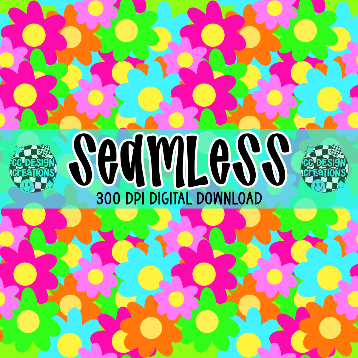 DONT WORRY BE HAPPY SEAMLESS PNG DIGITAL DOWNLOAD