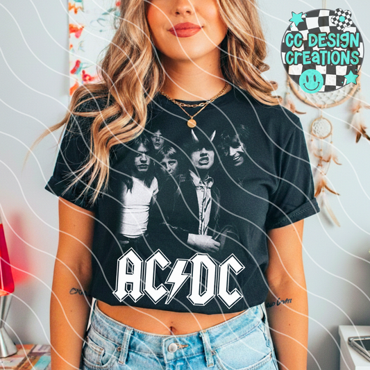 AC DC Halftone PNG Digital Download