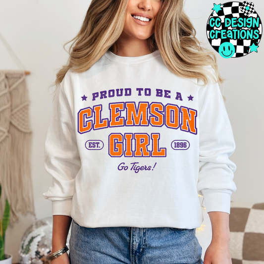 Proud To Be A Clemson Girl PNG Digital Download