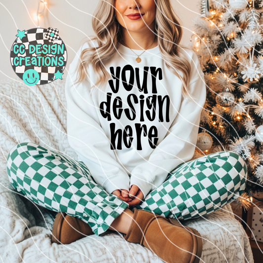 White Sweatshirt Christmas Mock 7
