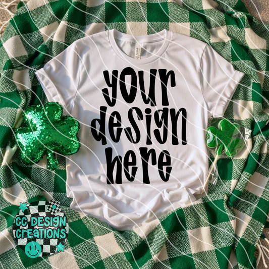 White Tee Shamrock MOCK