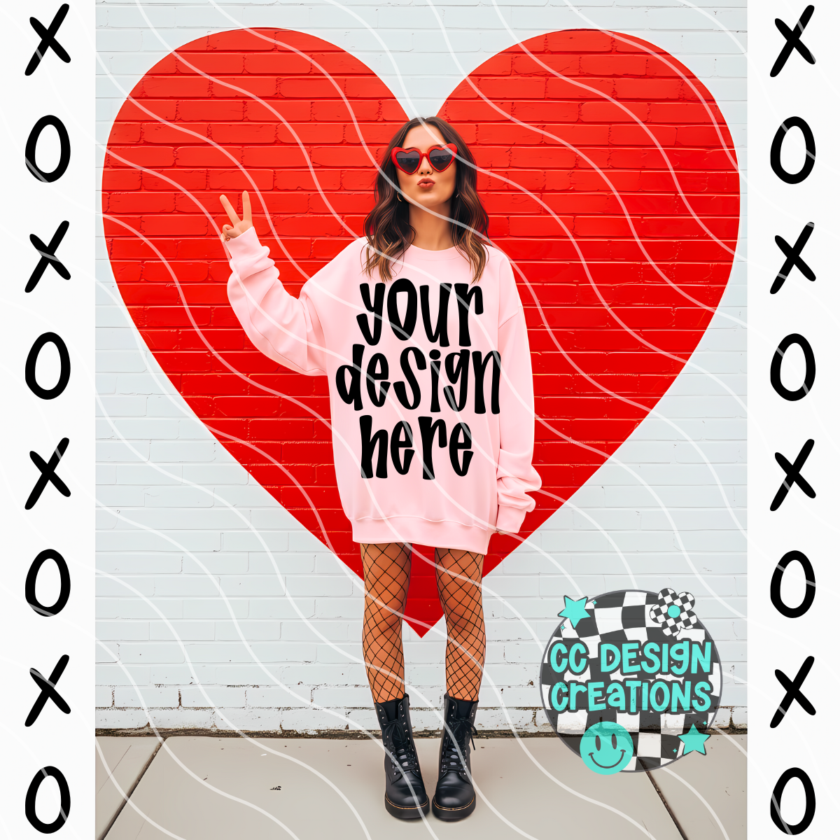 XOXO Pink Sweatshirt Mock