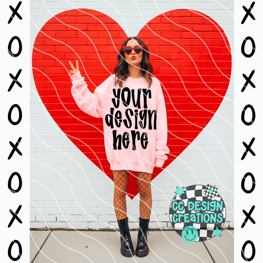XOXO Pink Sweatshirt Mock