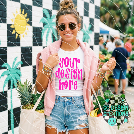 FARMERS MARKET WHITE TEE MOCK