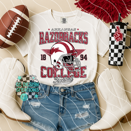 Retro All Star Razorbacks Football PNG Digital Download