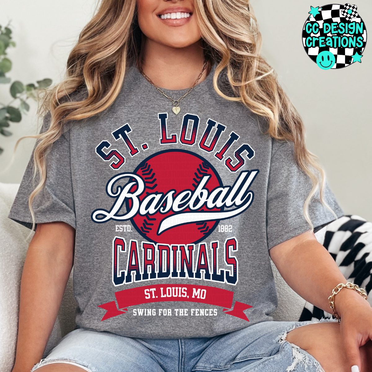 Cardinals Swing For The Fences Baseball PNG Digital Download