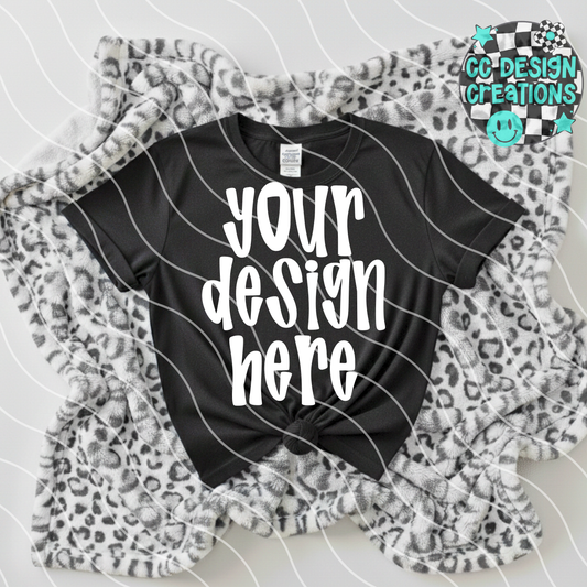 Black Tee Leopard MOCK