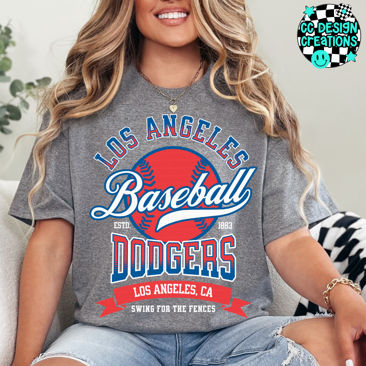 Dodgers Swing For The Fences Baseball PNG Digital Download