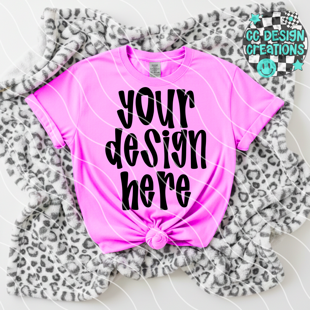 Neon Purple Tee Leopard MOCK