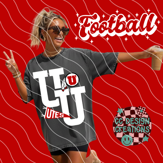 UTAH FOOTBALL VARSITY PNG DIGITAL DOWNLOAD (WHITE + BLACK INCLUDED)