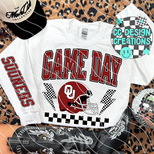 Sooners Game Day Retro Football PNG Digital Download