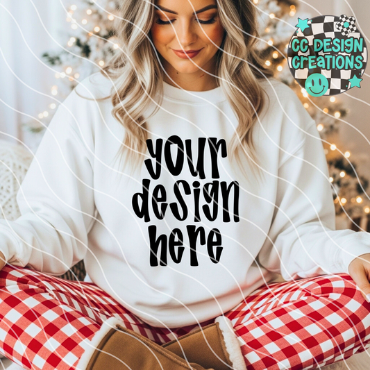 White Sweatshirt Christmas Mock 8