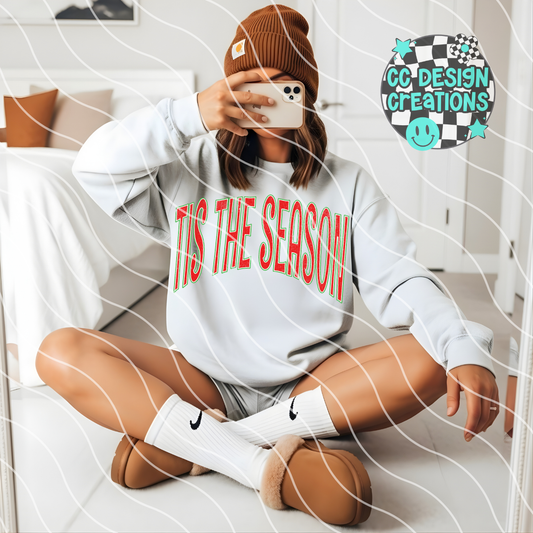 Tis The Season Distressed PNG Digital Download