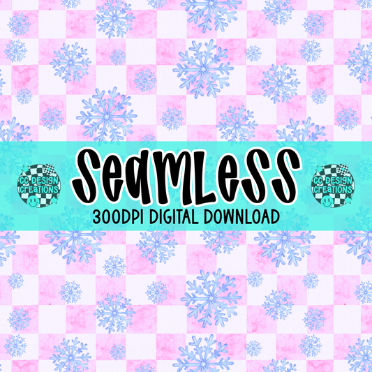 Watercolor Snowflake SEAMLESS PNG Digital Download