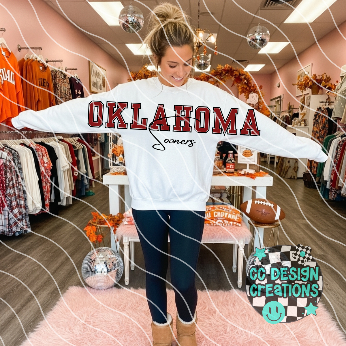 Oklahoma Jumbo Football PNG Digital Download