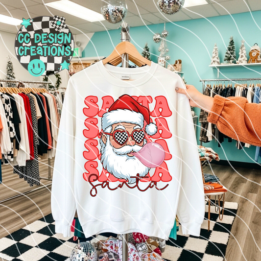 Retro Christmas Santa PNG Digital Download