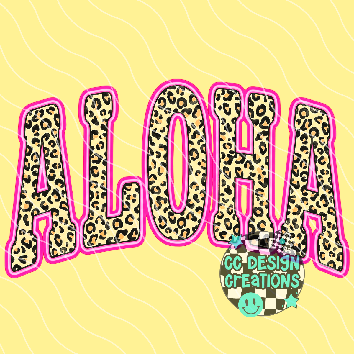 Aloha Retro Leopard Summer PNG Digital Download