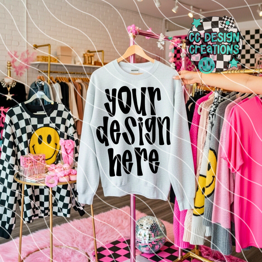 Ash Gray Sweatshirt Pink Retro Mock 2