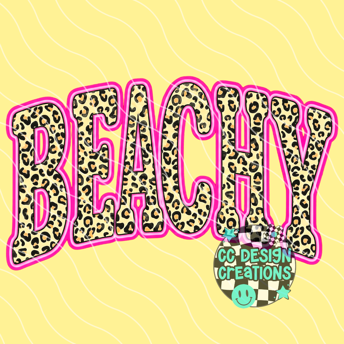 Beachy Retro Leopard Summer PNG Digital Download