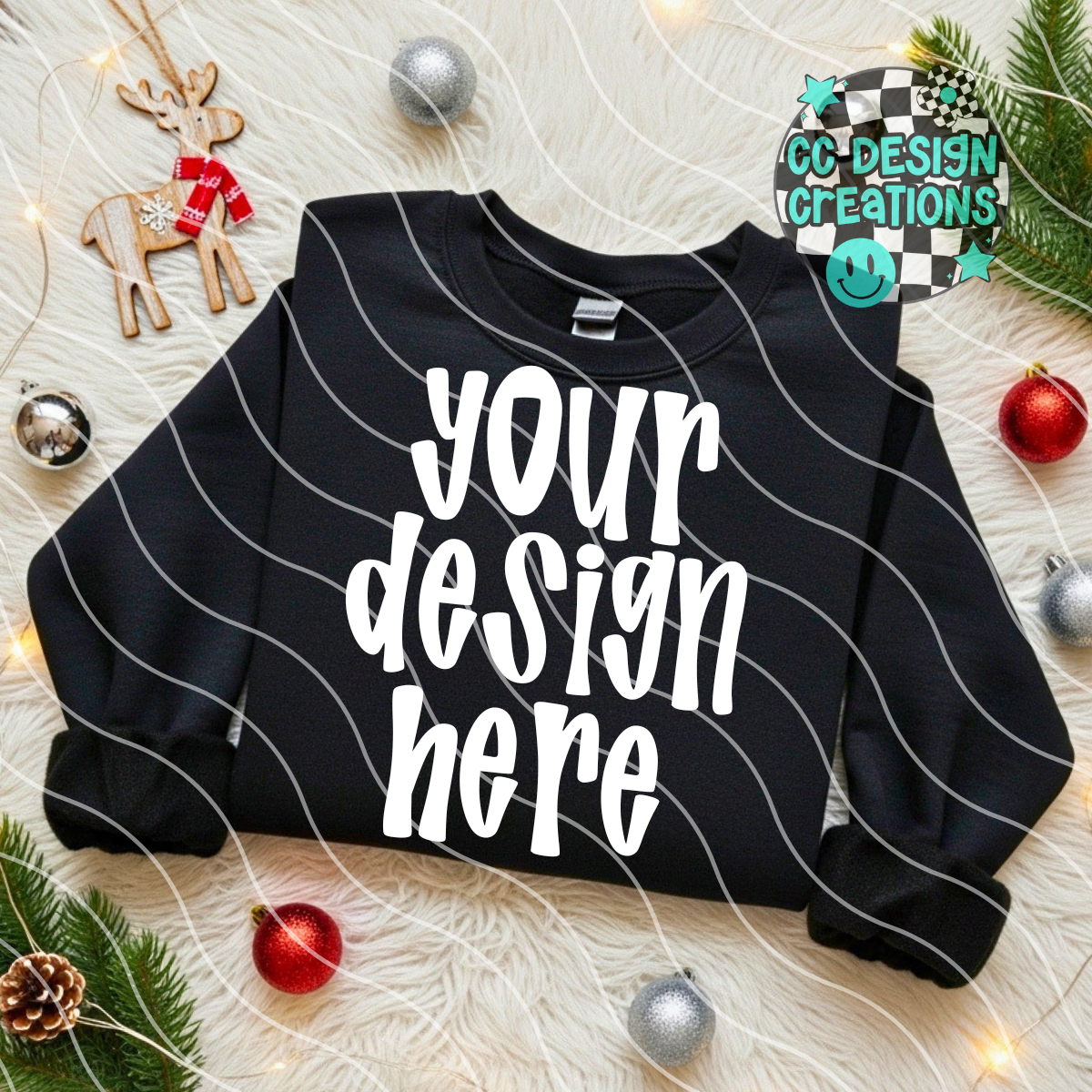 Black Sweatshirt Flatlay Christmas Mock