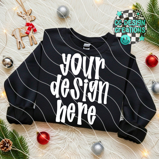 Black Sweatshirt Flatlay Christmas Mock