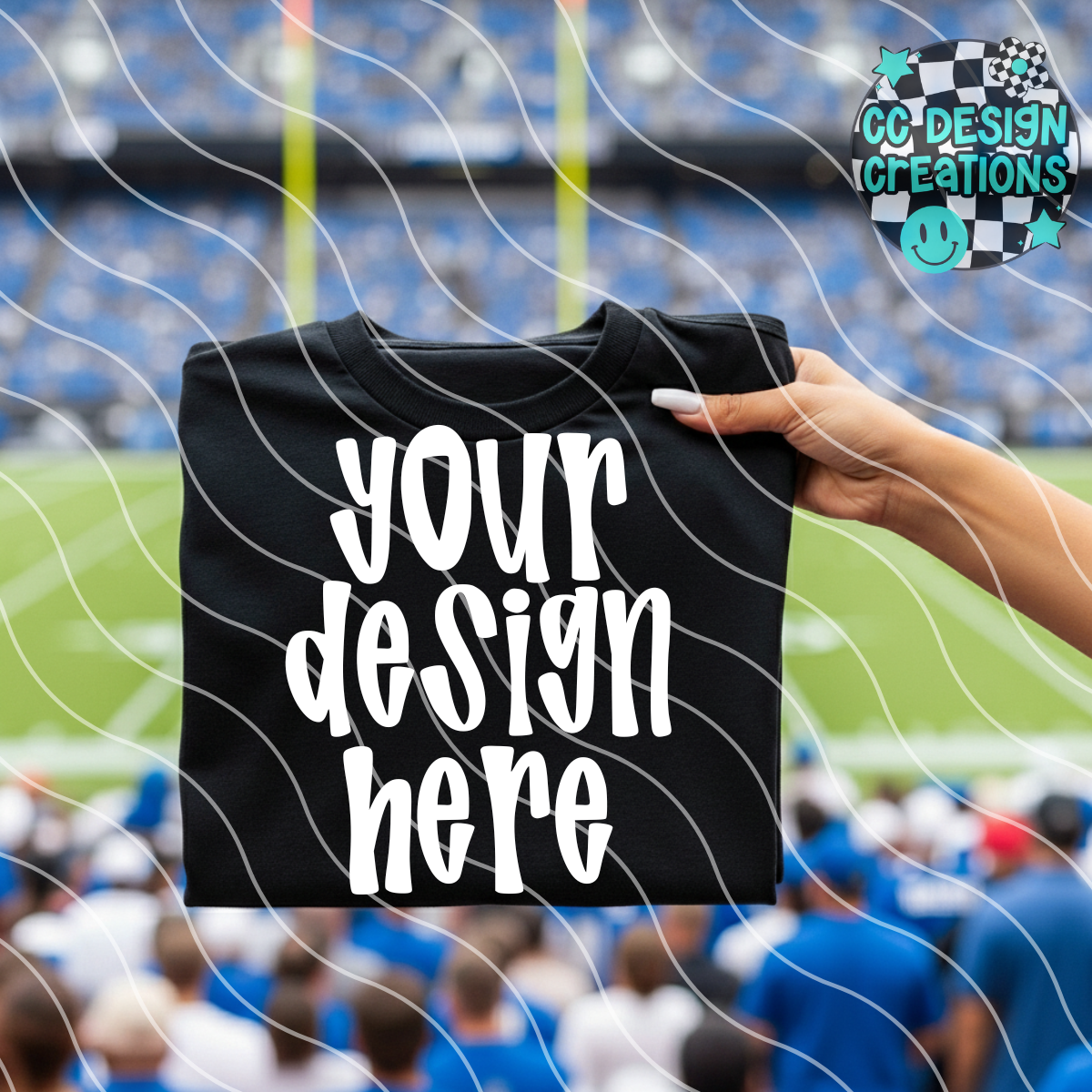 Black Tee Football Fans MOCK (Includes Red, Blue & Orange Fans)