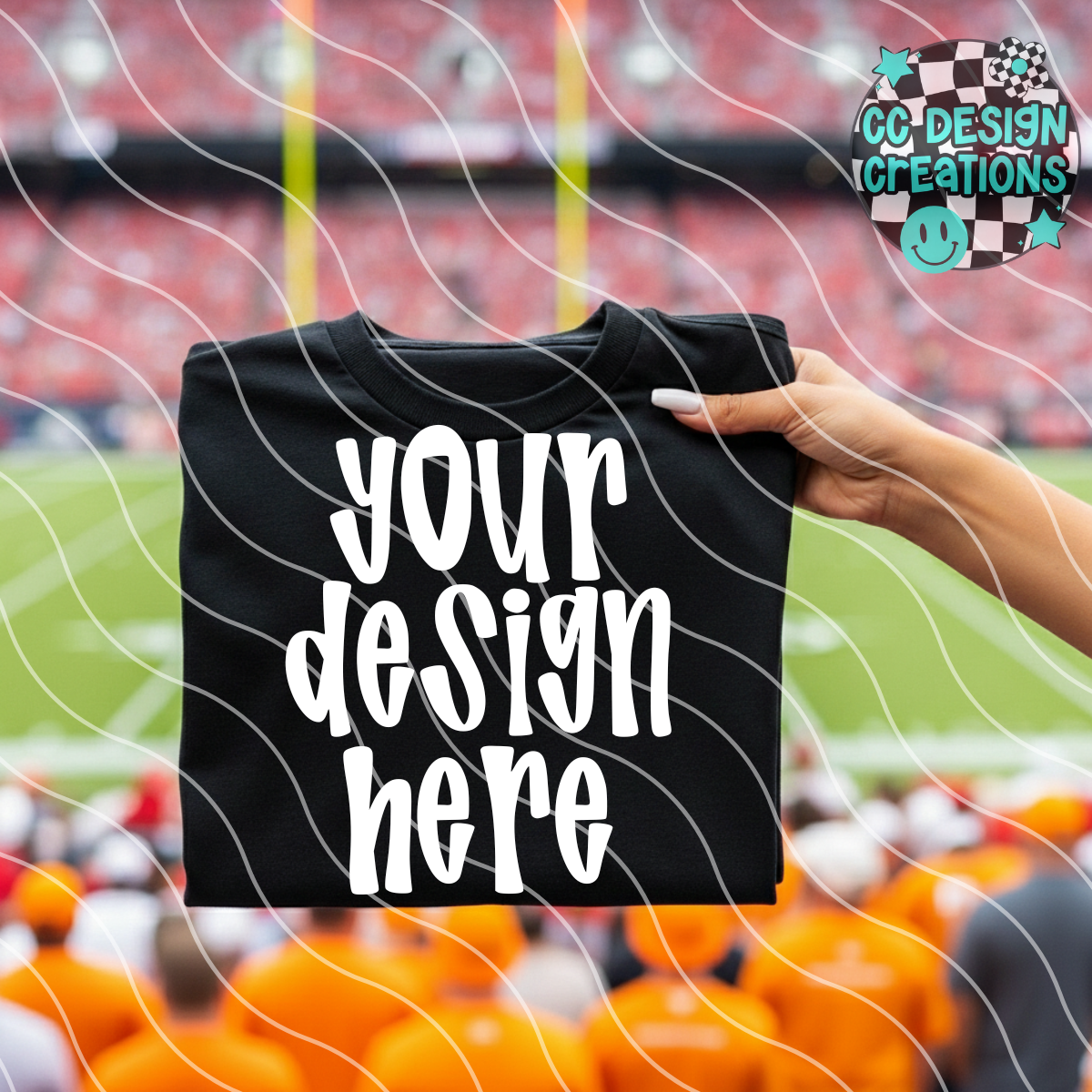 Black Tee Football Fans MOCK (Includes Red, Blue & Orange Fans)