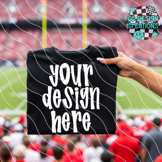 Black Tee Football Fans MOCK (Includes Red, Blue & Orange Fans)