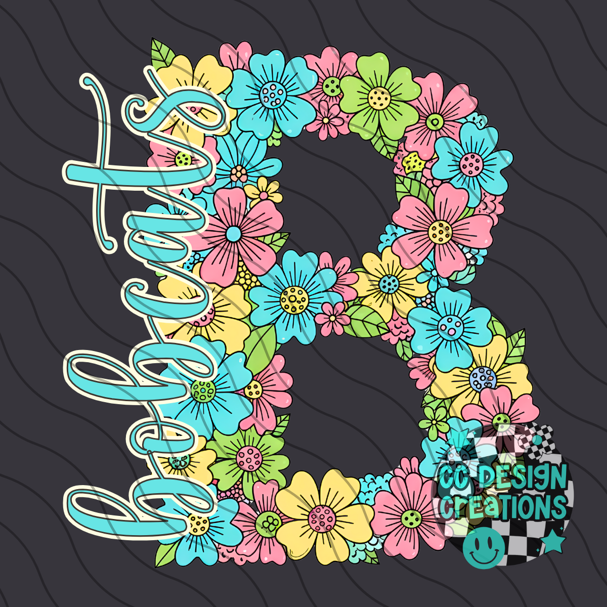 Bobcats Floral Mascot PNG Digital Download