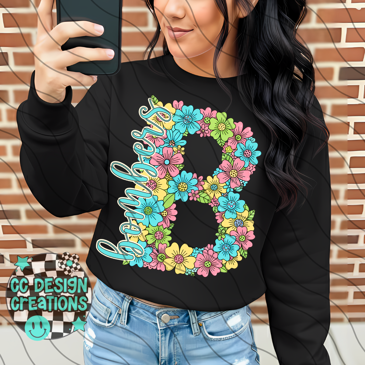 Bombers Floral Mascot PNG Digital Download