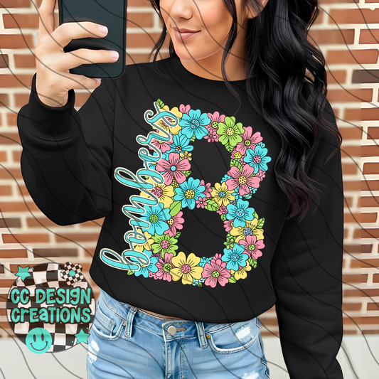 Bombers Floral Mascot PNG Digital Download
