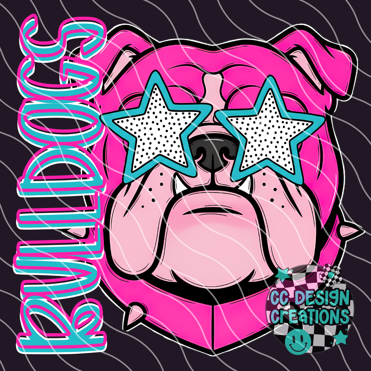 Bulldogs Preppy Mascot PNG Digital Download