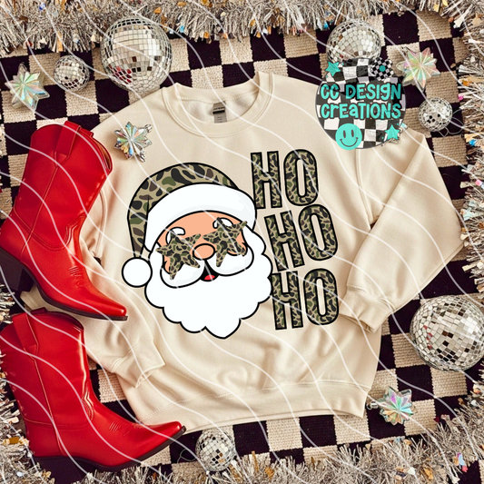 Camo Santa Ho Ho Ho PNG Digital Download