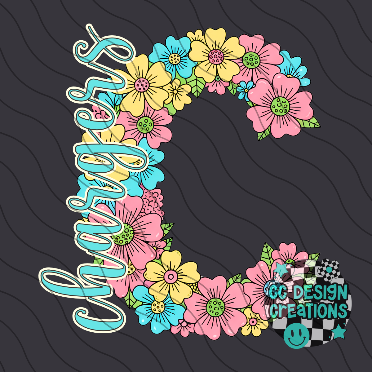 Chargers Floral Mascot PNG Digital Download