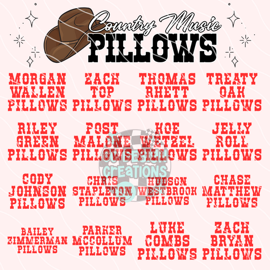 Country Music Pillows Bundle PNG Digital Download (16 Designs)