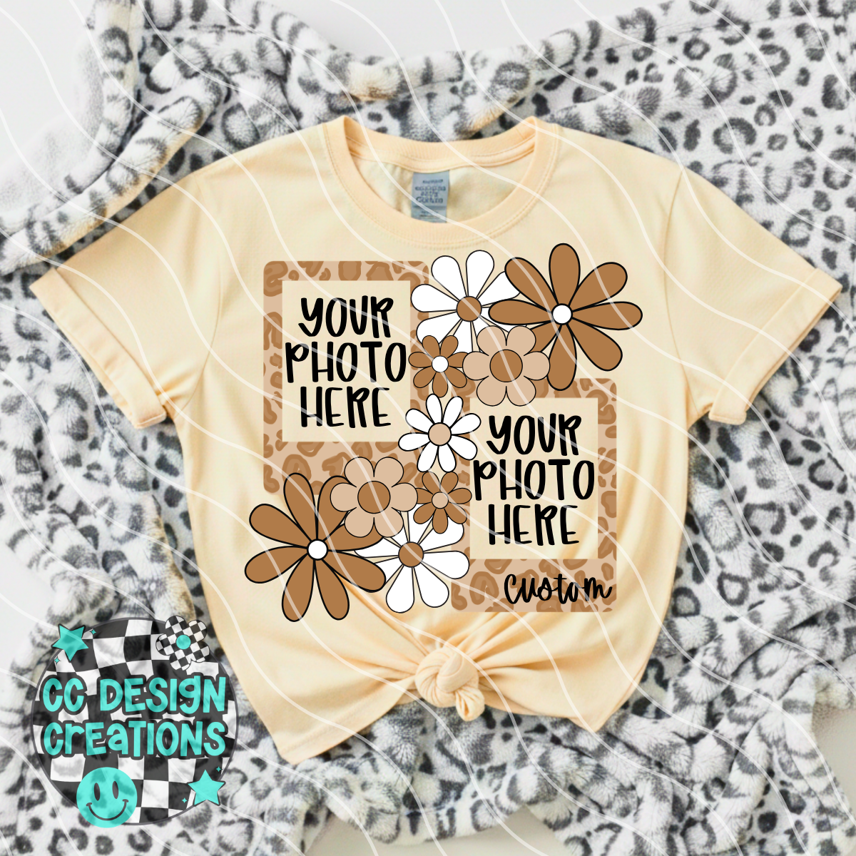 CUSTOM Mother's Day Photos Brown PNG Digital Download