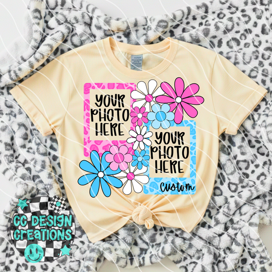 CUSTOM Mother's Day Photos Pink and Blue PNG Digital Download