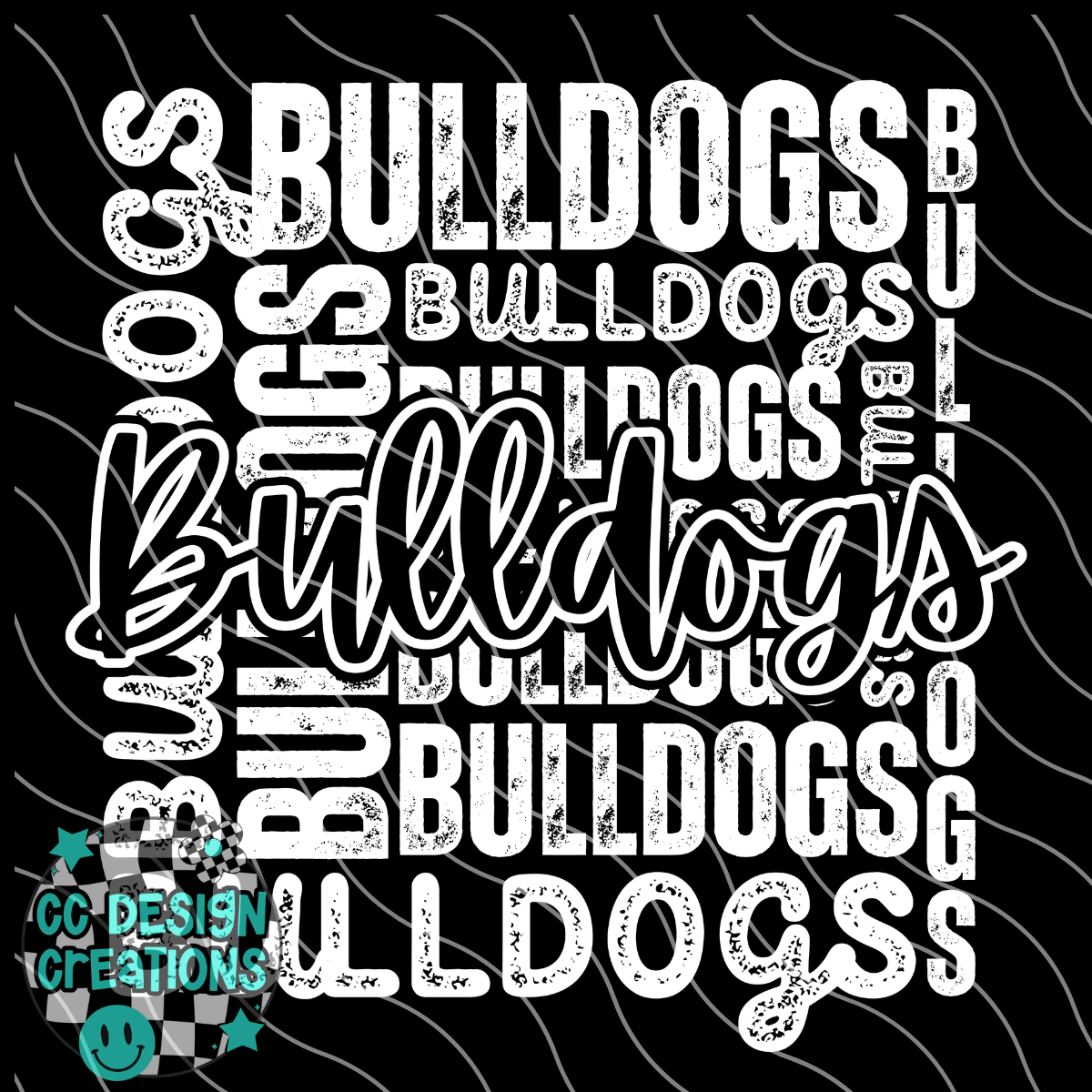 Bulldogs Type Collage PNG Digital Download