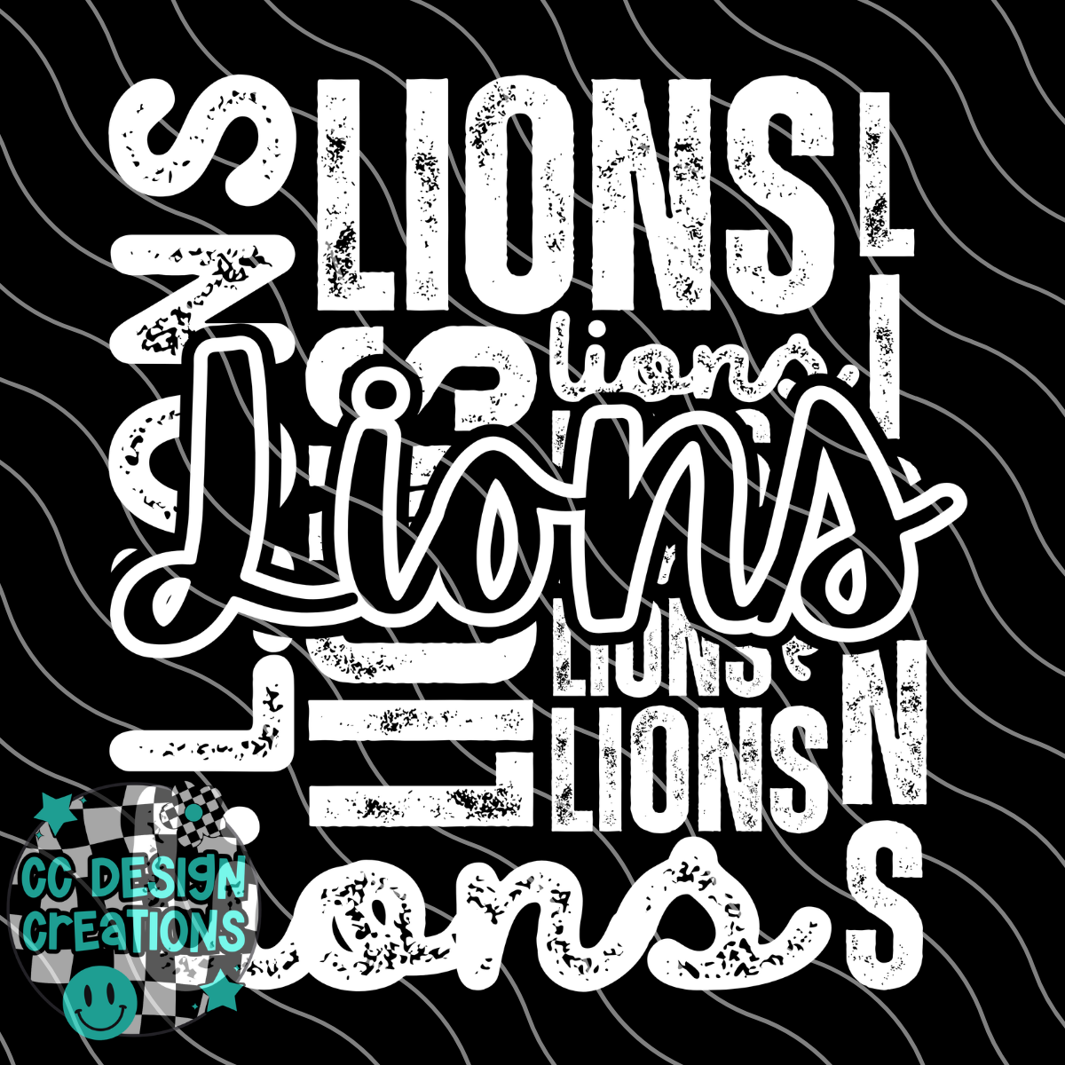 Lions Type Collage PNG Digital Download