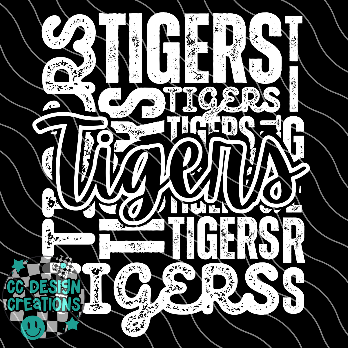 Tigers Type Collage PNG Digital Download