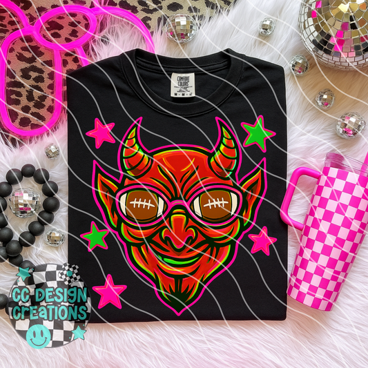 Devil Neon Mascot PNG Digital Download