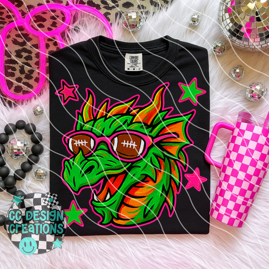 Dragon Neon Mascot PNG Digital Download