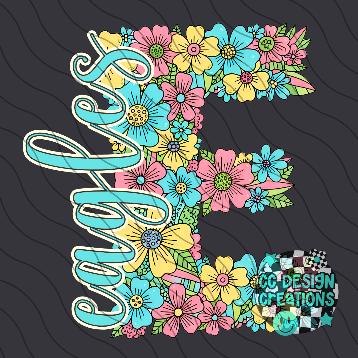 Eagles Floral Mascot PNG Digital Download