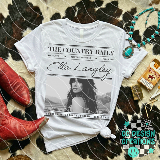 Country Newspaper Ella Lang ley PNG Digital Download