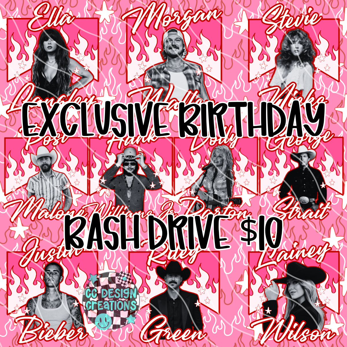 BIRTHDAY BASH EXCLUSIVE DRIVE (10 PNGS & 1 MATCHING SEAMLESS)