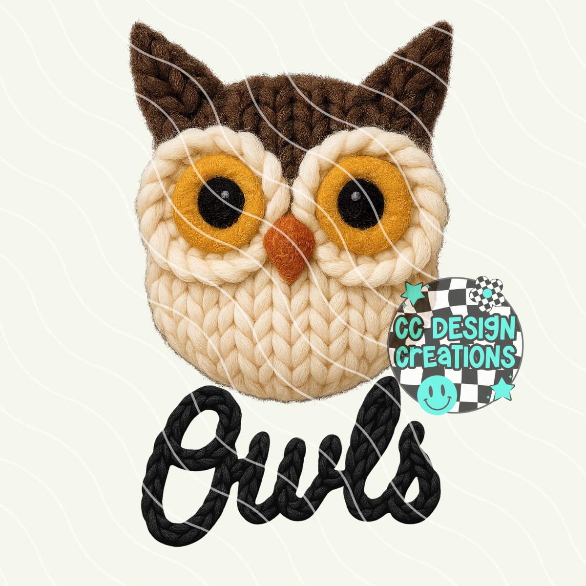 FAUX YARN Owls Mascot PNG Digital Download